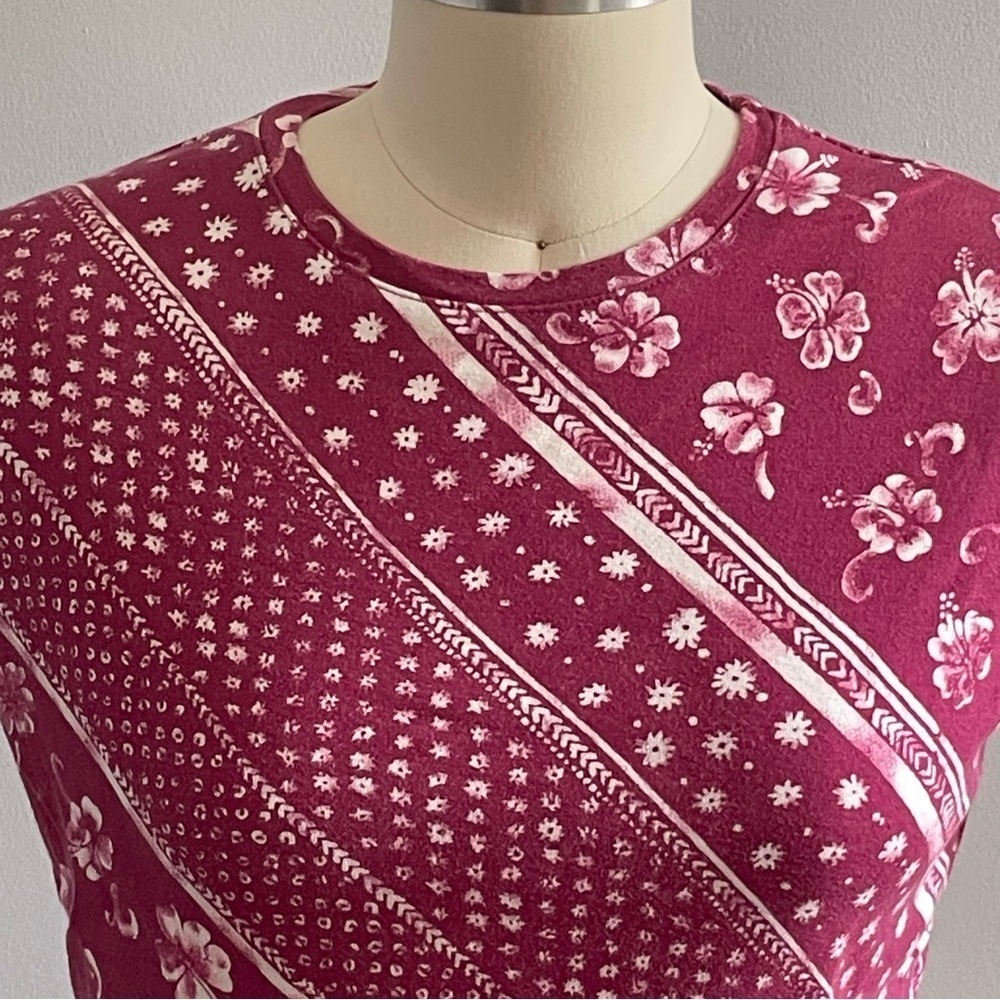 White Stag Vintage 1990s Coconut Girl Floral Top- Pink- Size Medium - Picture 3 of 4